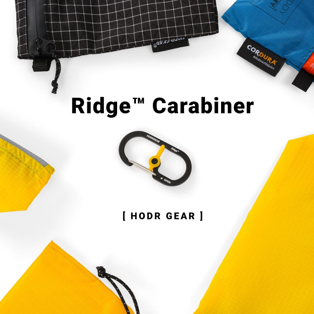 RIDGE Ultralight Utility Carabiner with HODR gear layout