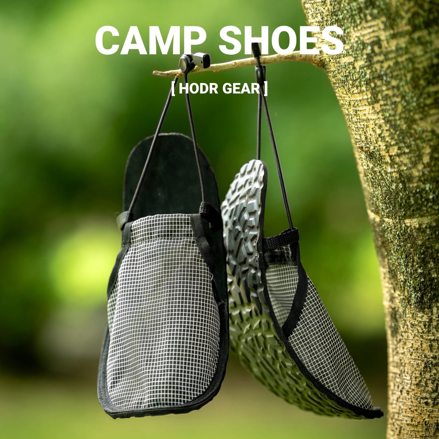 HODR Camp Shoes packed with ultralight backpacking gear