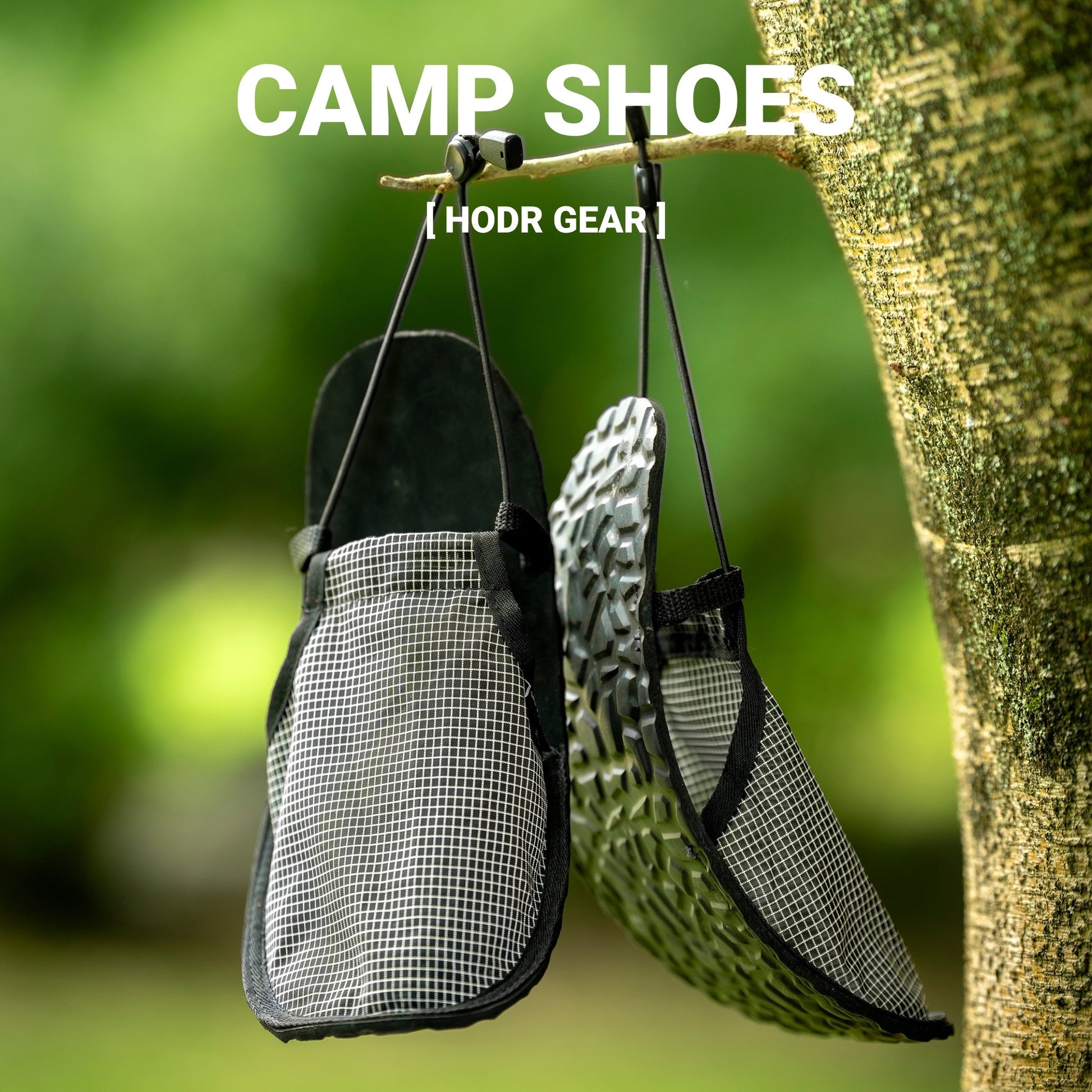 HODR Camp Shoes packed with ultralight backpacking gear