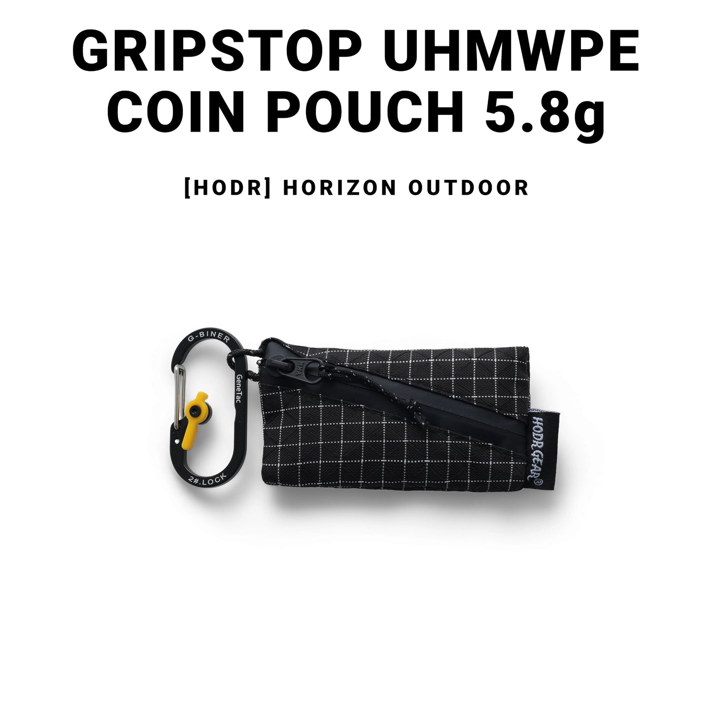 HODR Trail Coin Pouch front view with zipper and D-ring