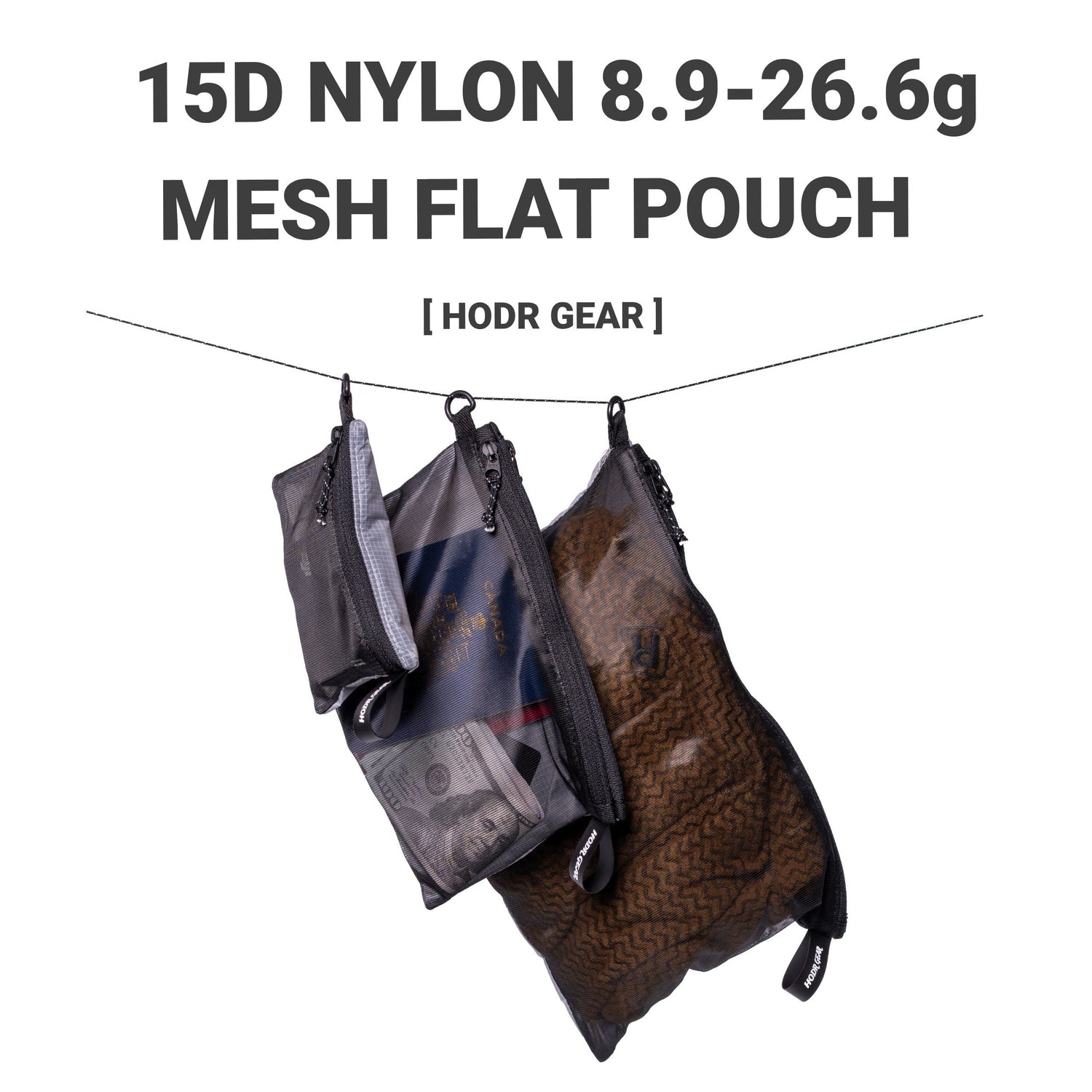 HODR Mesh Flat Pouch three-size organizer system