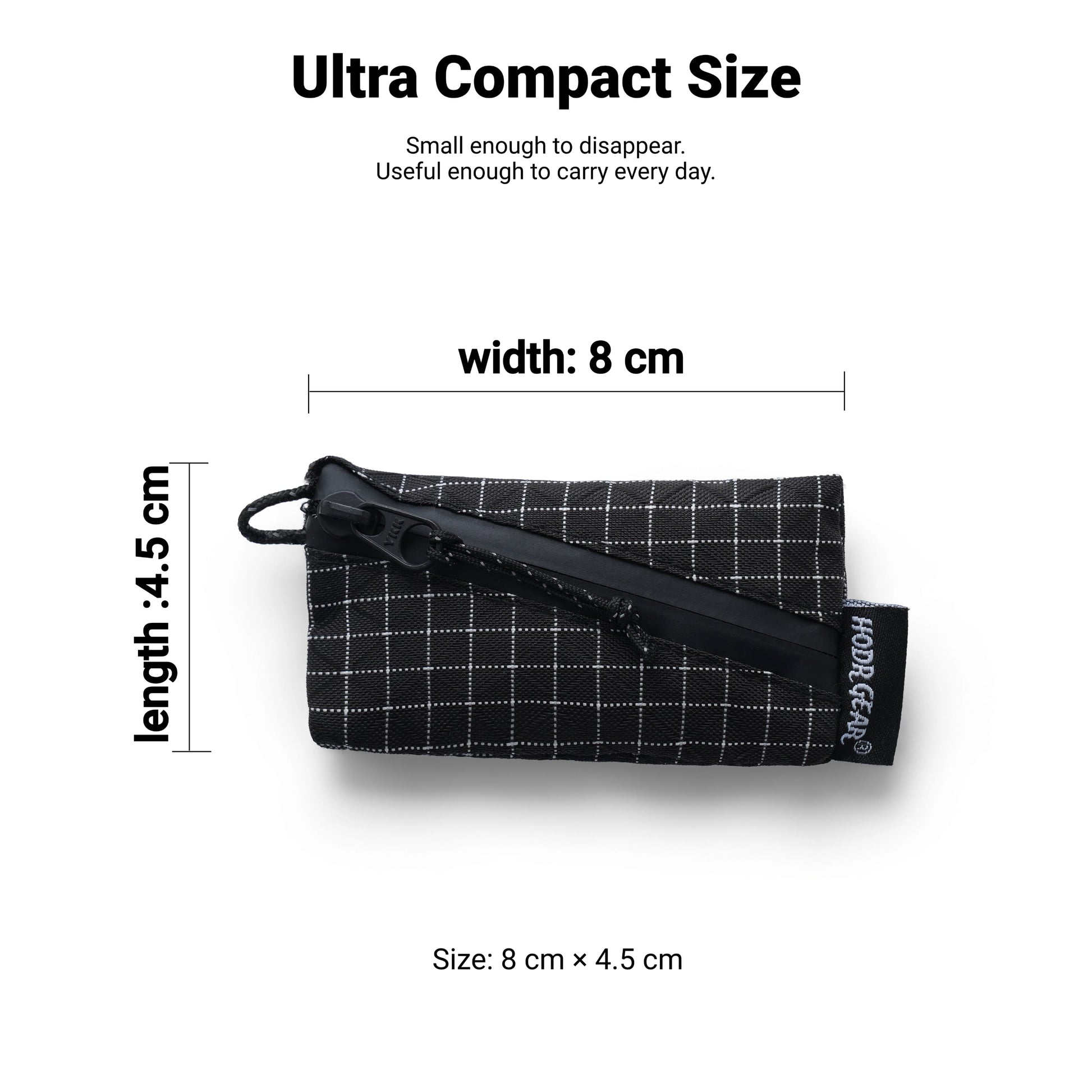 HODR Trail Coin Pouch in hand for size reference