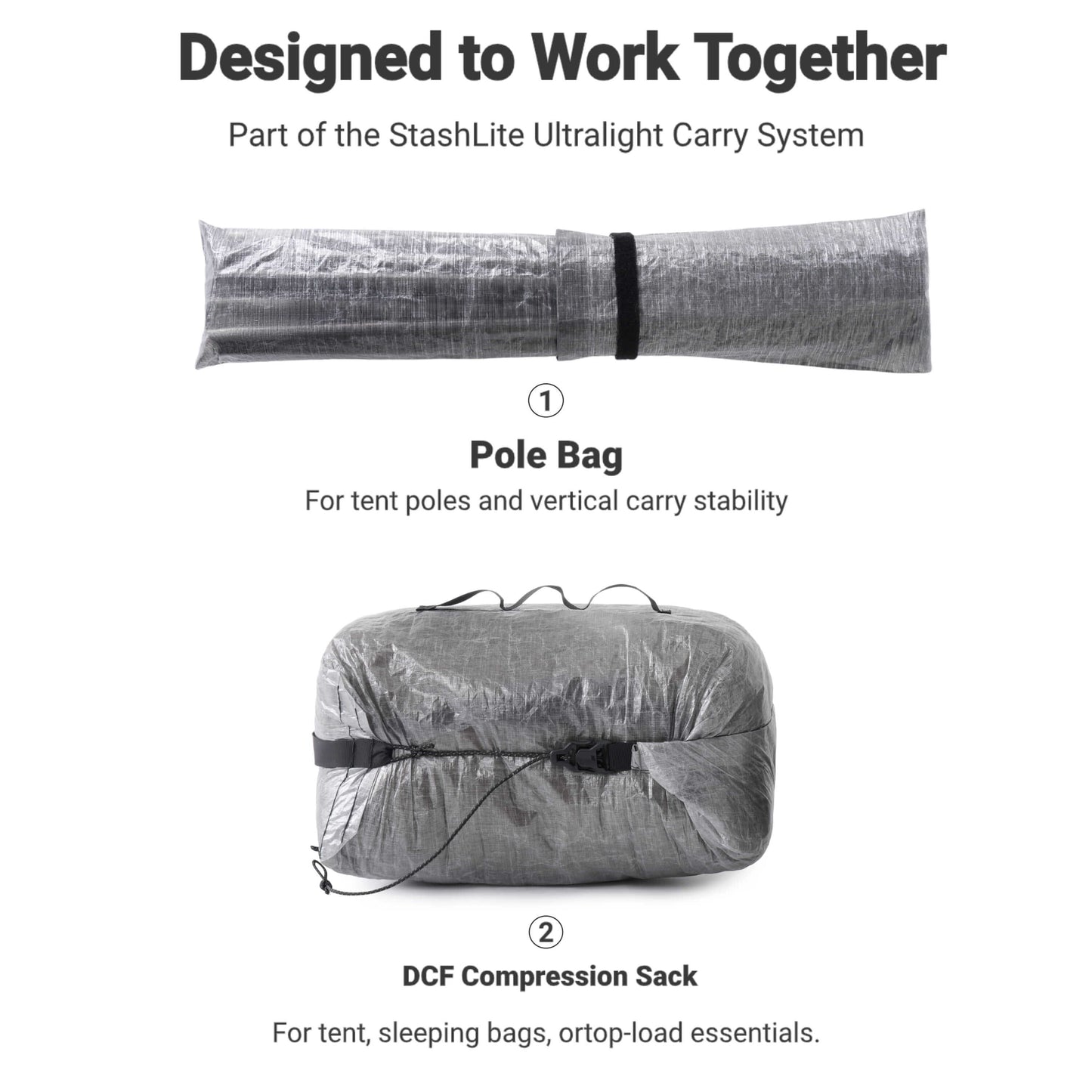 HODRGEAR StashLite Pole Bag ultralight carry system component