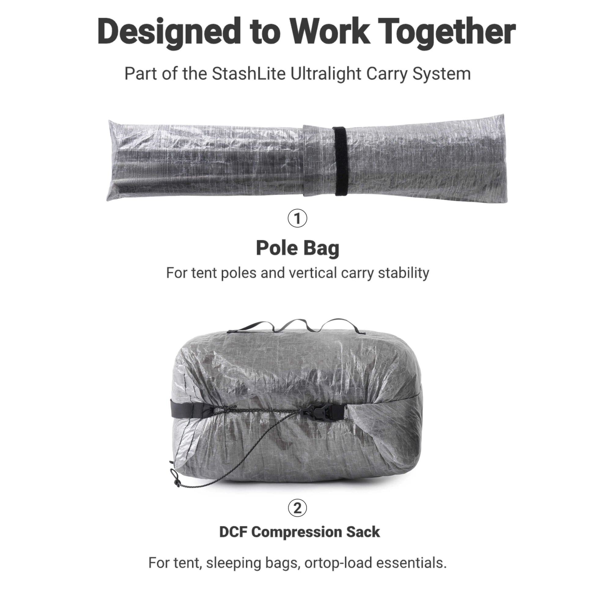 HODRGEAR StashLite Pole Bag ultralight carry system component