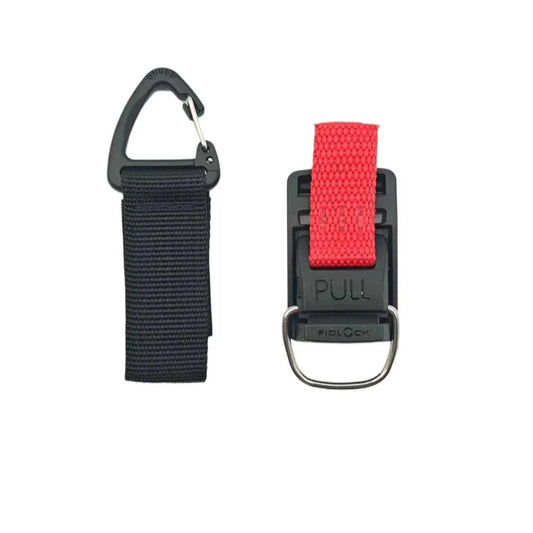 HODRGEAR ultralight Fidlock F1208 hiking accessory with black carabiner and red strap