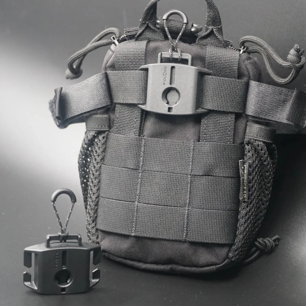 FIDLOCK Molle Clip mounted on pack webbing