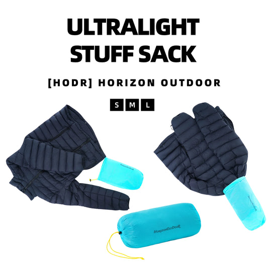 Silnylon ultralight stuff sack with water droplets on ripstop nylon surface