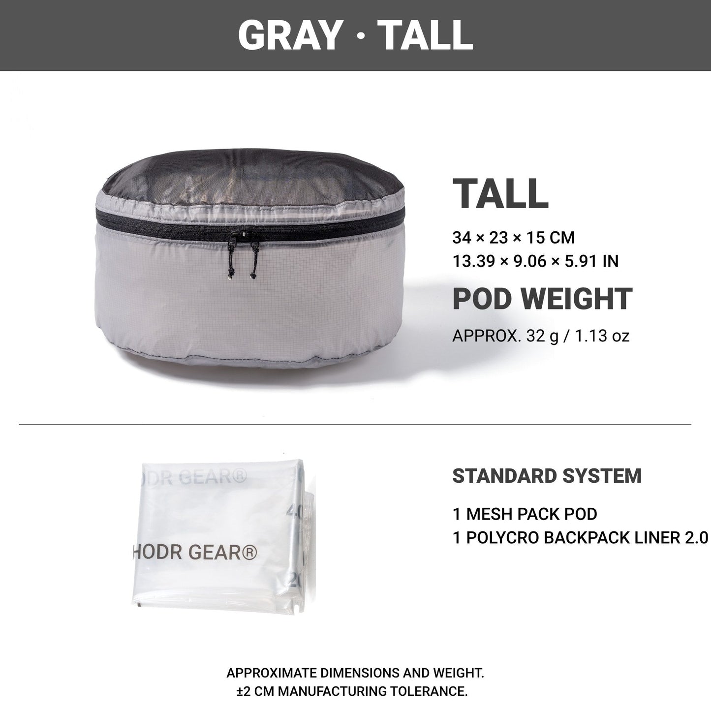 HODR Mesh Pack Pod gray tall option