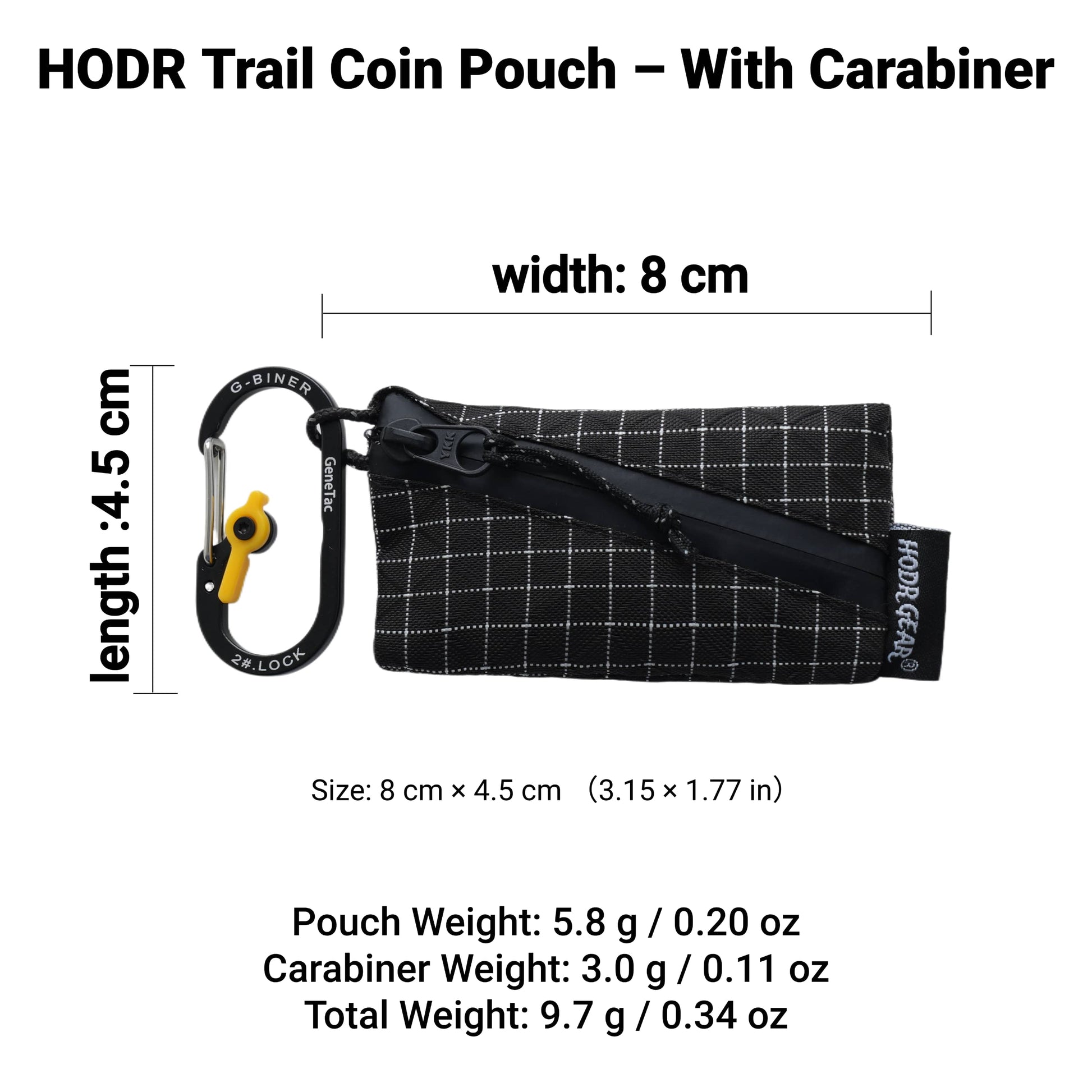 HODR Trail Coin Pouch carry example with folded cash