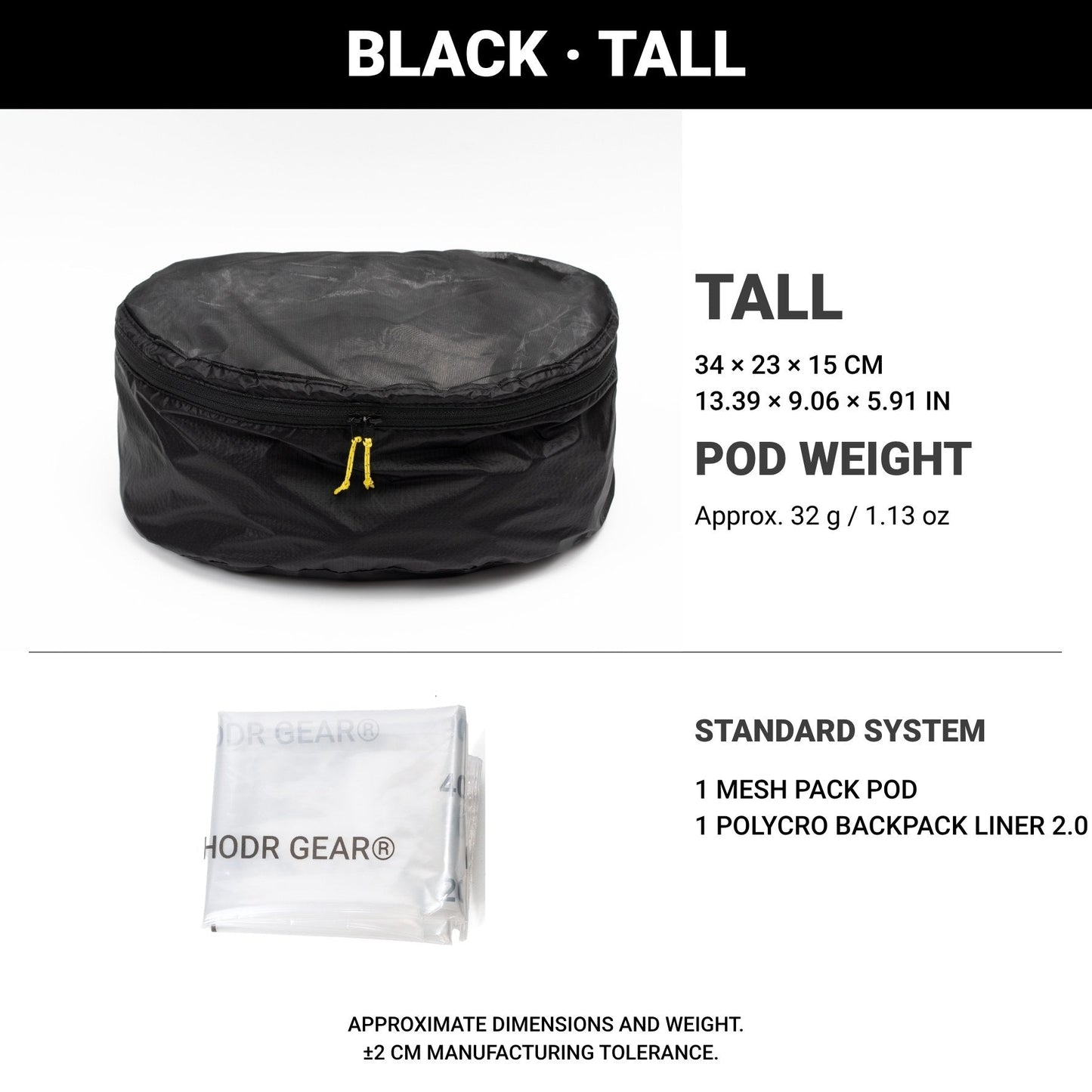 HODR Mesh Pack Pod black tall option
