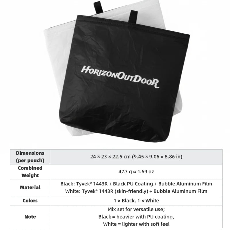 Black and white insulated pouch set with HODRGEAR branding, mixed color options