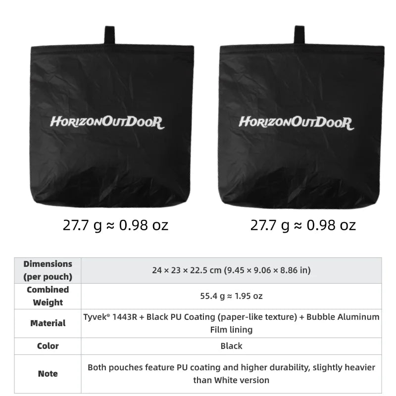Insulated pouch set, Tyvek material, 20g each, HODRGEAR