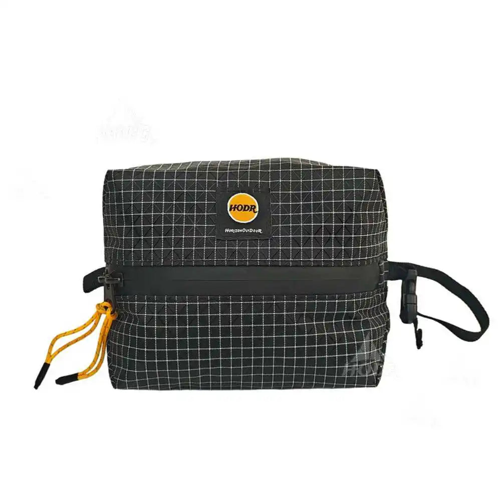 HODRGEAR black grid zip pouch with yellow cord, 36g Ultralight Gear